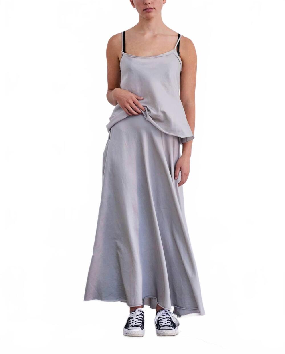 NEW BRAZEAU TRICOT silk lady skirt in grey